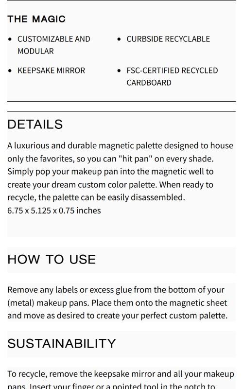 THE "FOREVER" PALETTE