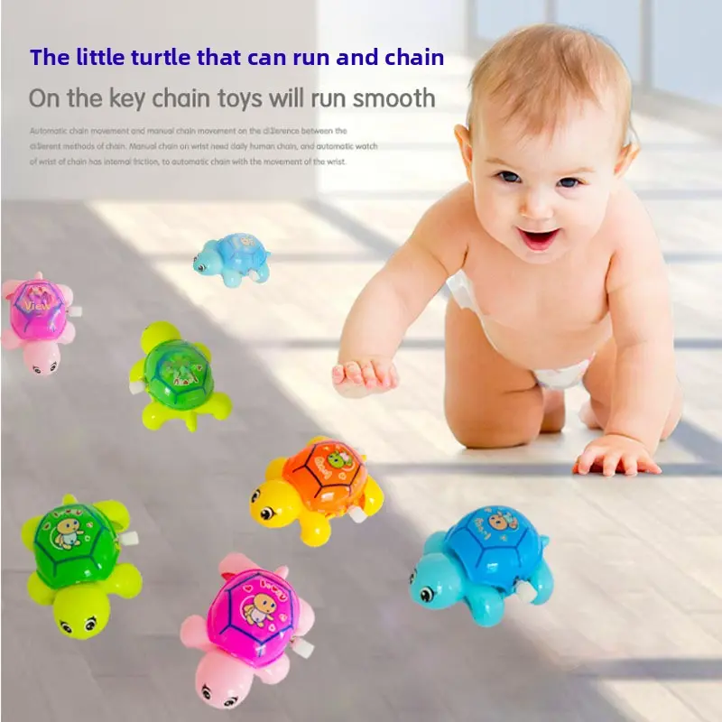 A super cute wind-up little turtle that learns to crawl, shakes its head, and wags its tail, a hot-selling baby toy.