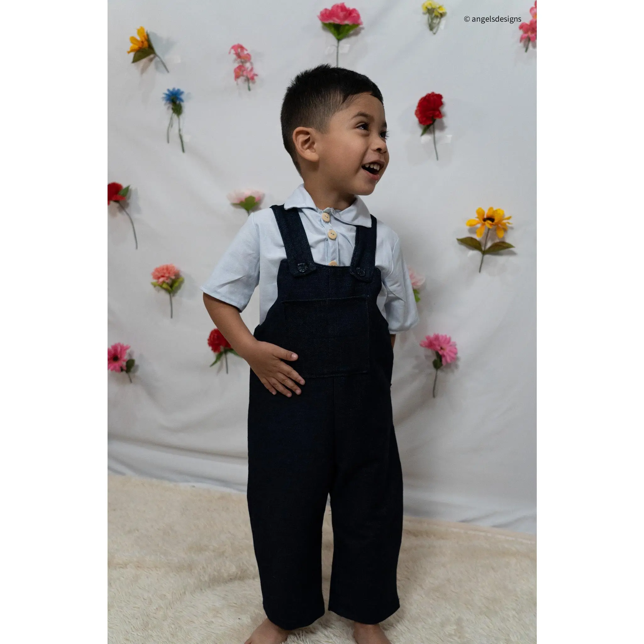 Boys Zero-Waste Denim Overalls