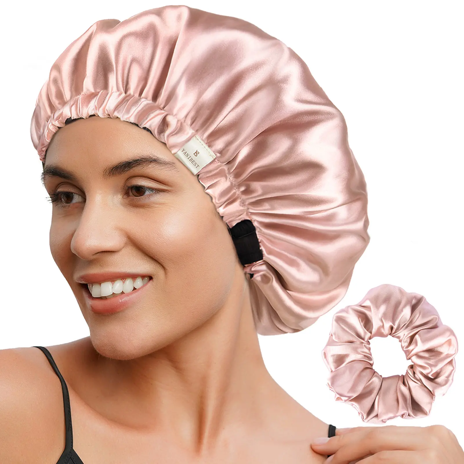YANIBEST Adjustable Satin Bonnet Double Layer Satin Bonnet Hair Bonnet for Sleeping Bonnets for Women Hats Curly Natural Hair, Blush Pink TikTokShopBlackFriday Heatless Haircare #SummerWins#DealsForYoudays