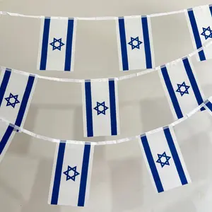 sraeli  Flags Hang On 5 Meters String Size 14X21CM Hanging Bunting Banner Flag  Israel 20pcs/set israel bunting flags Pennant St