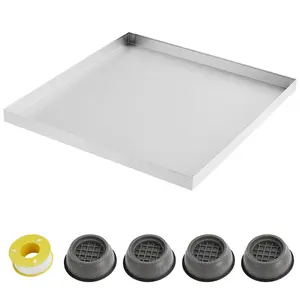 Garvee Washing Machine Pan-36" x 36" Heavy Duty 304 Stainless Steel Washing Machine Tray, Washer Pan, Drip Tray Catch, No Hole