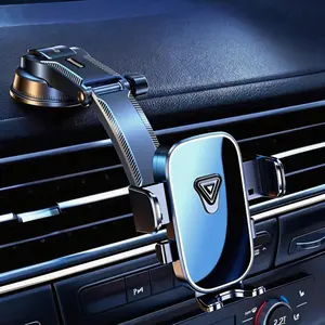 360° Rotatable Foldable Car Phone Holder One-Hand Operation Vacuum Suction Anti-Slip Dashboard Mount Adjustable Height & Angle Universal for 4-6.5" iPhone & Android