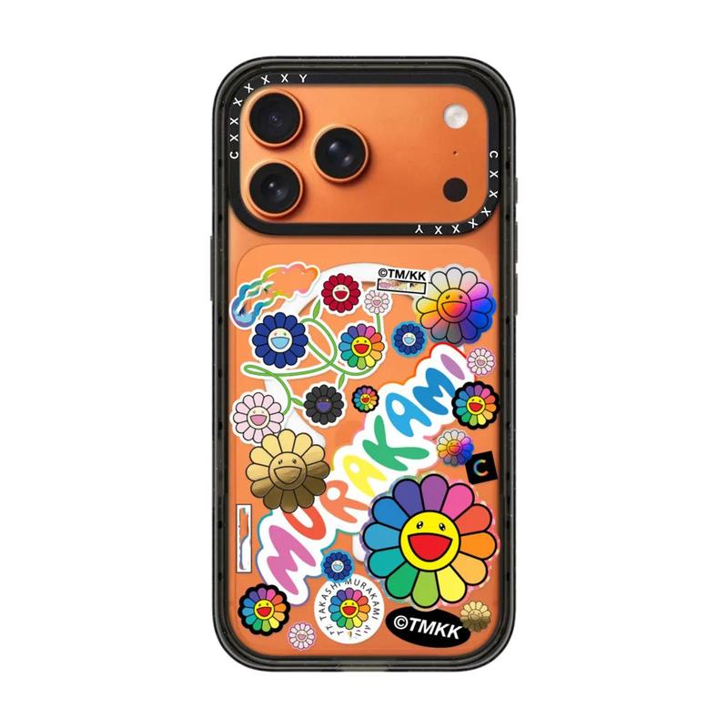 Casetify Art Sunflower iPhone Case, Trendy Collaboration Phone Cover, Murakami Style Design, Shockproof Anti Drop Protective Case