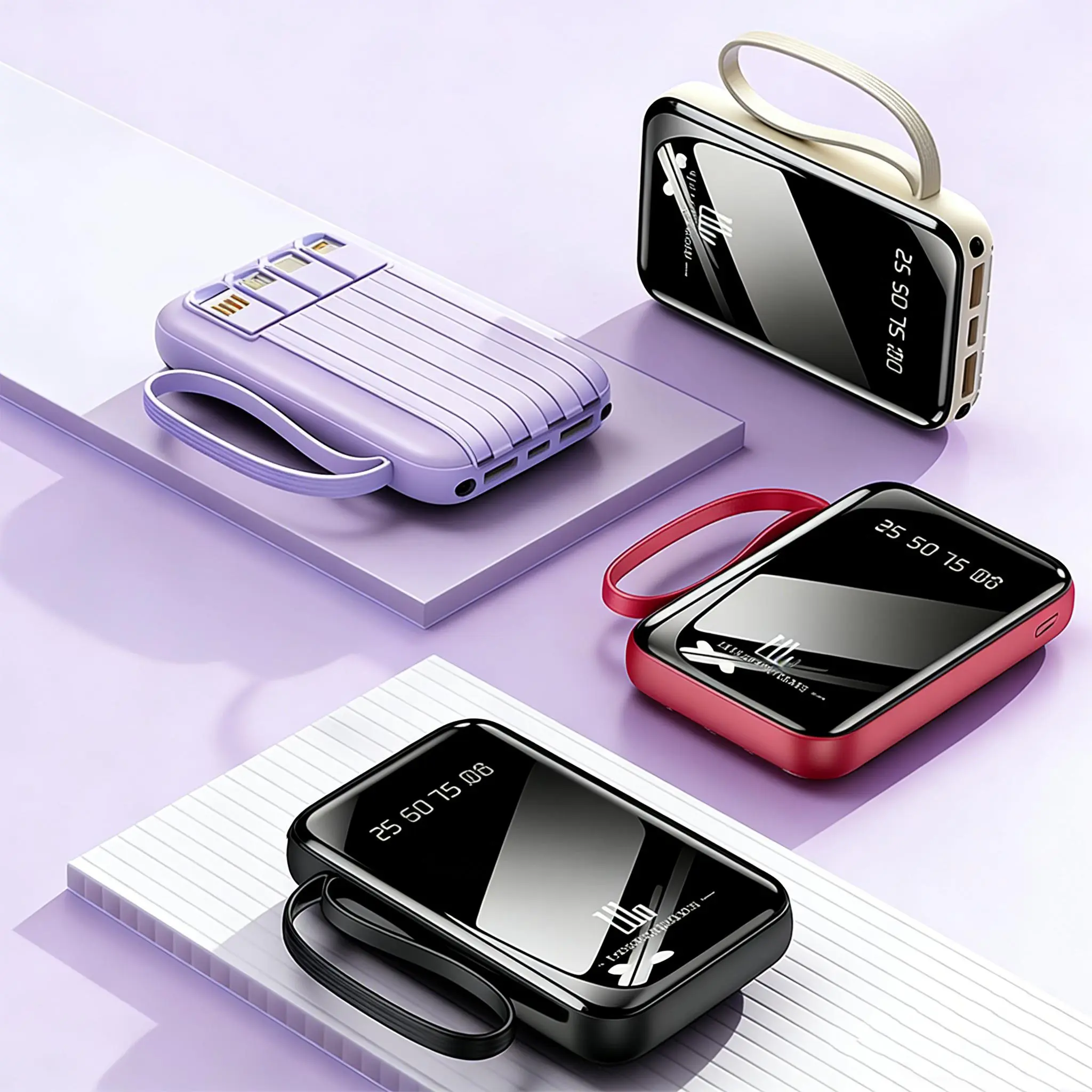 10000mAh Pocket Size Portable Charger Power Bank, 20W Fast Charging Phone Accessories with Smart Digital Display, Flashlight, Stable Lithium Battery, USB/USB-C Compatibility, Multi-Device Protection for Smartphones - Travel Stuff, On the Road Use
