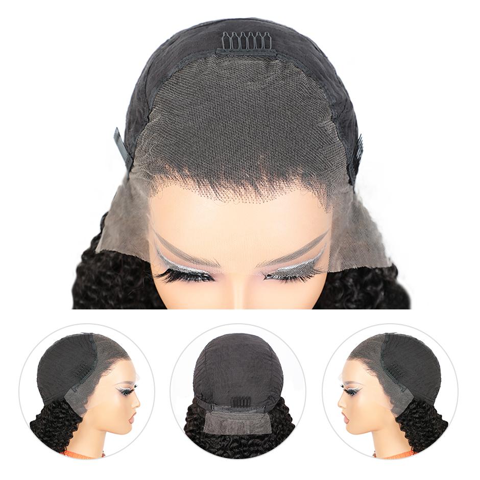 FORGIRL FOREVER Kinky Curly 13x4 Lace Front Human Hair Wigs For Black Women Pre-Plucked Afro Curly Transparent Lace Frontal Human Hair Wigs