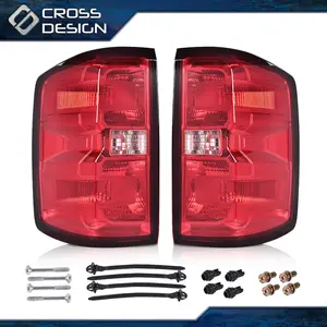 CROSSDESIGN New Right & Left Side Tail Light Brake Lamp Red Lens  Fit For 14-19 Silverado