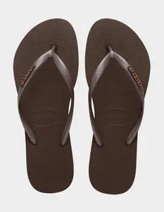 HAVAIANAS Slim Logo Metallic Womens Flip Flops