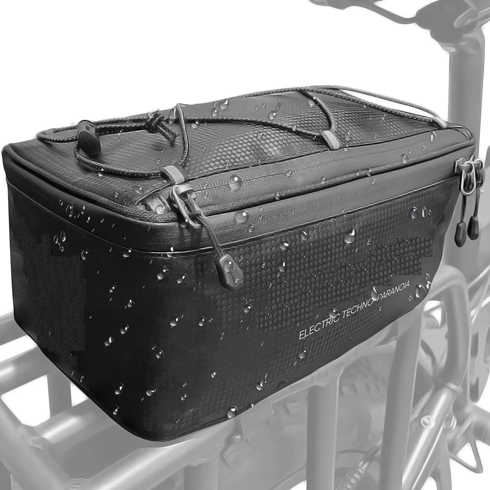 Bike Panniers with Carbon Texture, 7L Waterproof Carbon Composite Leather Rear Rack Trunk Bag for Cycling Sports (Not for M20, X20, X24, X26 Models), Non-Motorized Bike, Not Compatible With X20, X24, X26, Textured, Compact, Unisex
