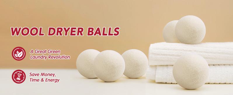 XL Wool Dryer Balls New Zealand Premium Organic Fabric Softener Chemical-Free Baby Safe Hypoallergenic Static Wrinkle Reduction Reusable Dryer Balls
