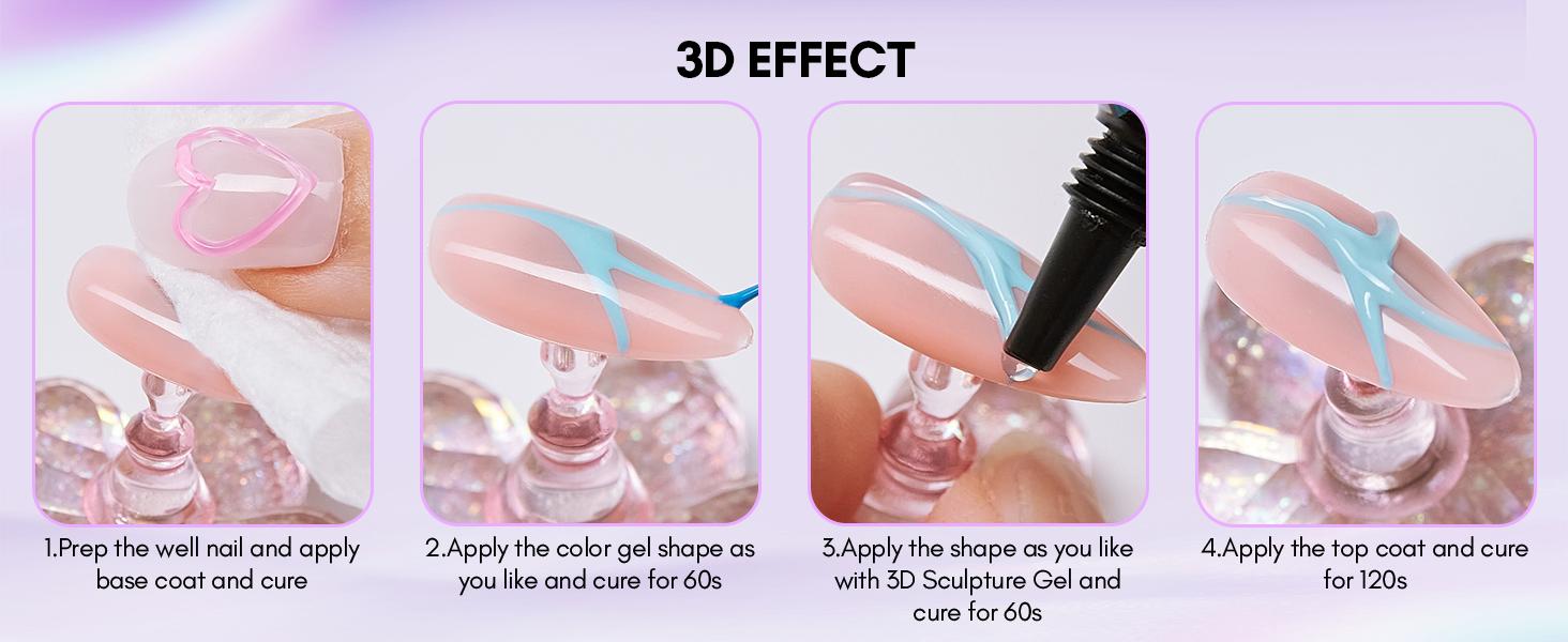 Makartt 3D Nail Gel and Chrome Nail Powder Kit, Sculpting Gel for Nail Art, 15g DIY Craving Gel, No wipe 3D Molding Gel and Metallic Chrome Powder Set for Nails Decoration Manicure Pedicure Use Nail Care Nail Polish