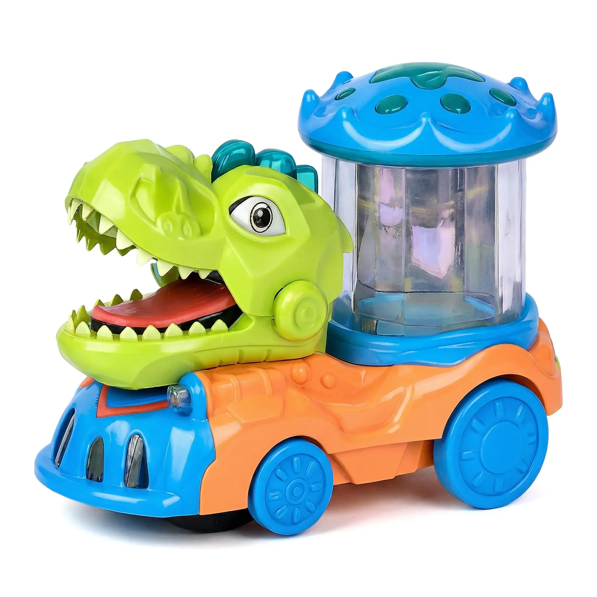 Electric Crocodile Toy Car with Obstacle Avoidance, Automatic Steering Vehicle with Rotating Lights & Chomping Mouth for Kids