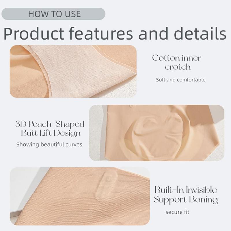 FINETOO Seamless Underwear High Waist Full Coverage Minimalist Skin Fit Stretch Briefs S-3XL Non-Marking Extra-High Waistband Comfortable womenswear