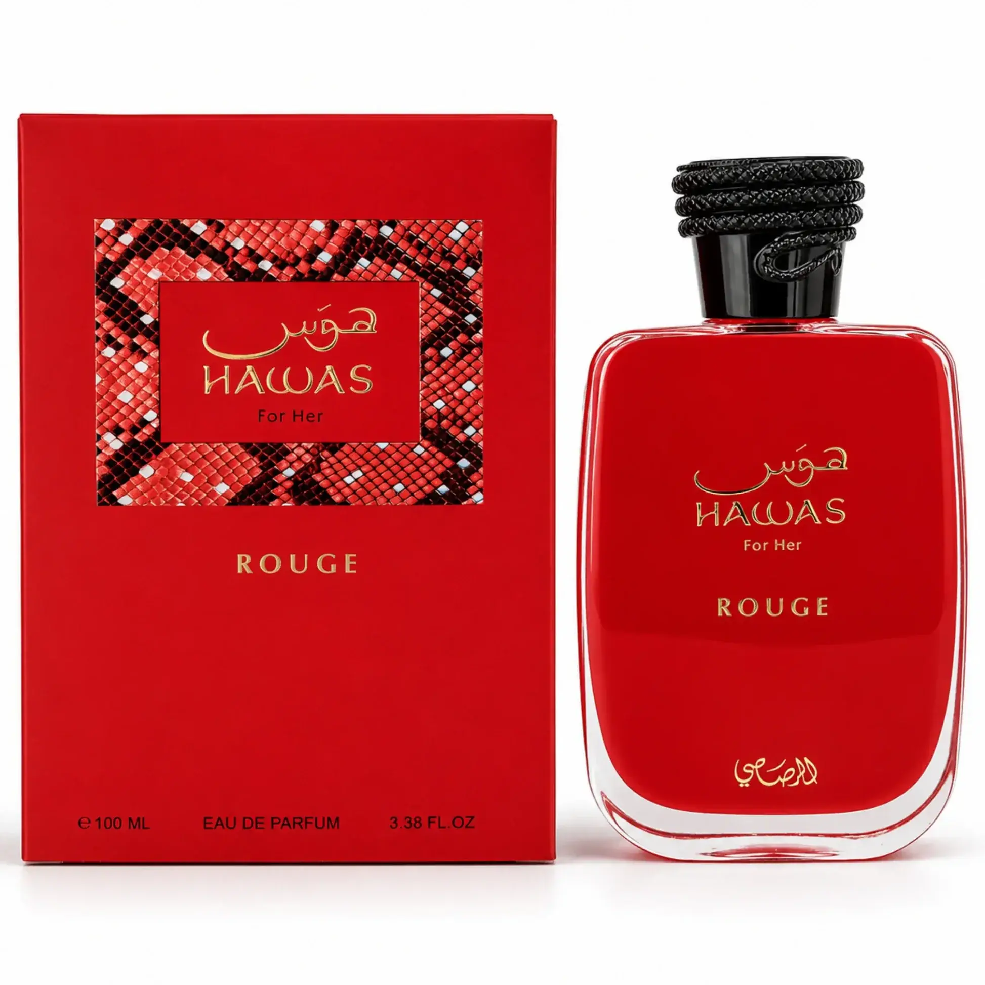 Rasasi Hawas Rouge Eau de Parfum for Women 3.4 Ounce