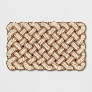1'6"x2'6" Lovers Knot Coir Doormat Cream/Brown - Threshold