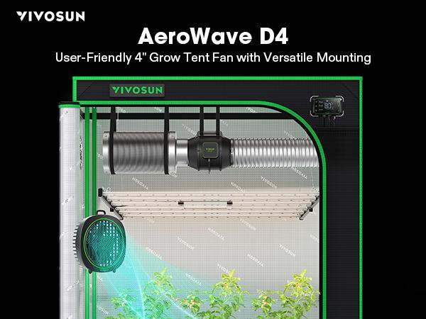 VIVOSUN  4” Grow Tent Clip Fan with Detachable Hook, 3-Speed Strong & Quiet Airflow, Adjustable Airflow Angle for Hydroponics, Circulation & Cooling, White, 1-Pack