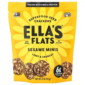 Ella's Flats Superfood Seed Crackers, Sesame Minis, 4 oz (113 g)