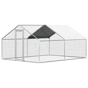 CHIKENCOOP Chicken Coop Large Metal House Chickens Pen Outdoor for More Than Chickens Poultry Cage with Waterproof Cover for Rabbits Duck Walk-in Chicken Runs for Yard with Cover Outdoor