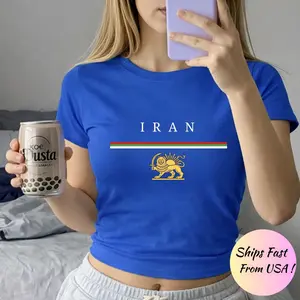 Iran Lion and Sun Baby Tee, Iranian Flag T-shirt, Persian Lion Shirt ,Iran Baby Tee,Javid Shah Iran Flag Tee Top Underwear Streetwear Casual Shortsleeve Crewneck Comfort Womenswear – FASTSHIPPING