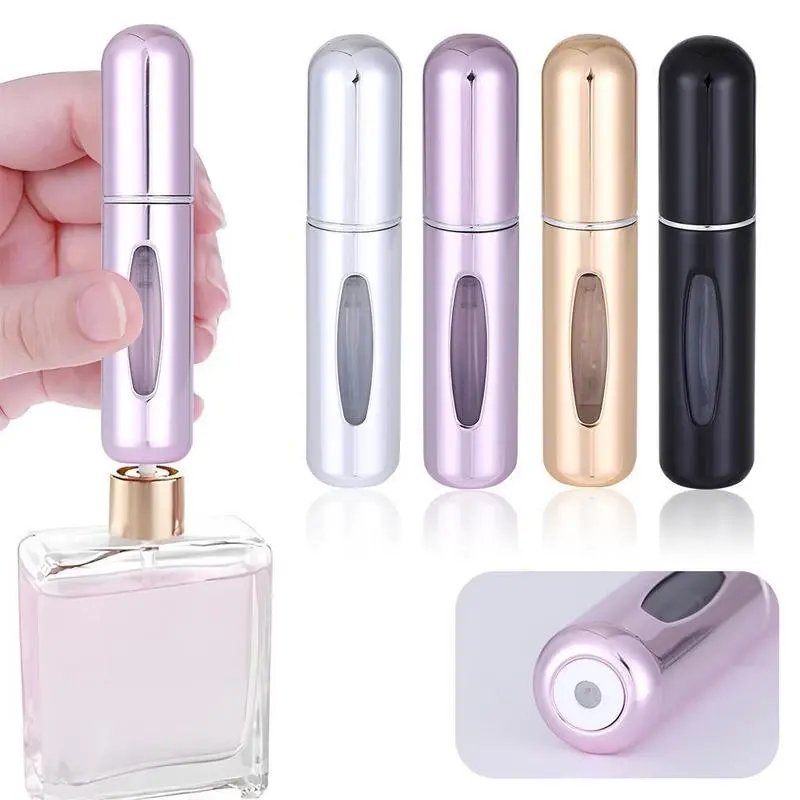 Refillable Perfume Atomizer Set, 4 Pack 5ml Mini Travel Spray Bottles, Leak-Proof Cosmetic Containers for Cologne - Mens Gifts for Father's Day, Set 1 （4Pcs）, Father's Day Gifts, Mini Travel Products, Refillable Bottle Unisex Fragrance, Fathers Day