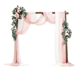 VEVOR Artificial Wedding Arch Flowers Kit,  , Pink Wedding Arch Flowers with Drapes Kit (Pack of 5) - 2 Pcs Floral Arrangement, 3 Pcs Sheer Drapes, for Ceremony Bouquets Reception Backdrop Decoration