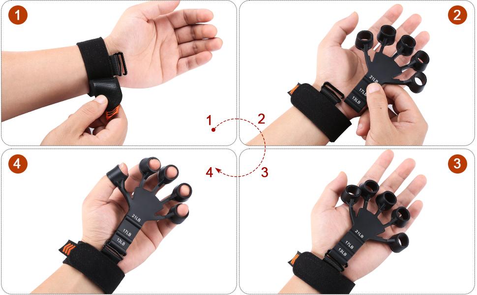 10 PCS Grip Strength Trainer Kit, Hand Gripper Strengthener, Forearm Strengthener, Finger Strengthener, Finger Exerciser, Stress Relief Ball,Forearm Workout Ring for Muscle Building and Injury Recover