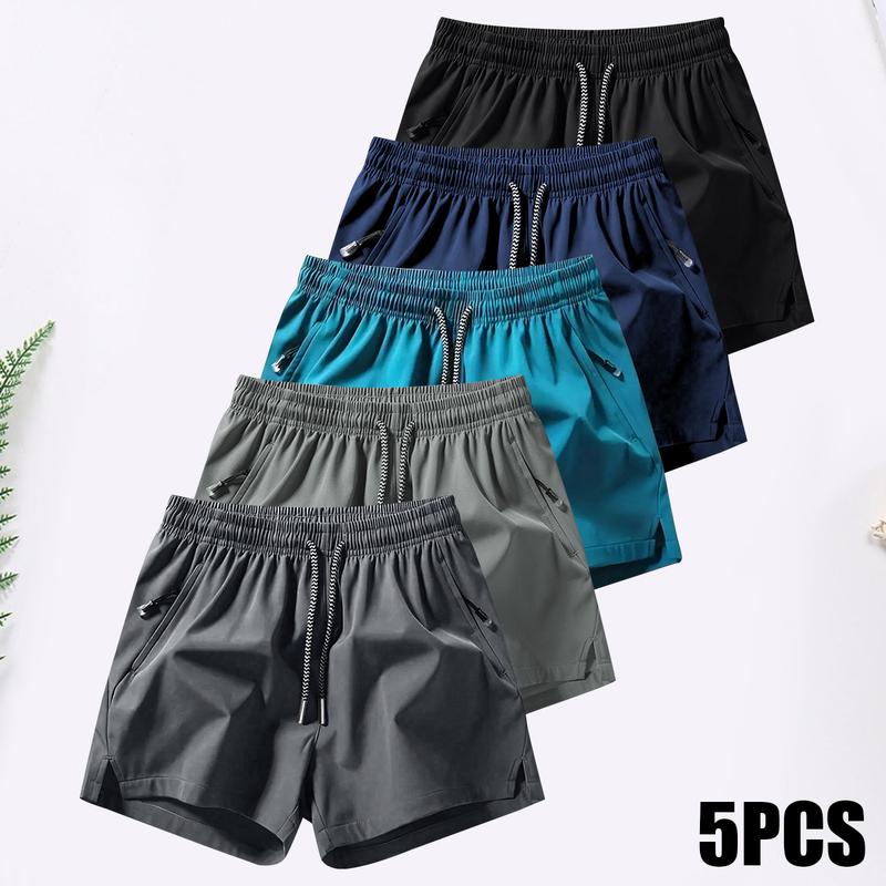 Men's Thin Quick-Dry Athletic Shorts - Breathable, Lightweight Summer Sportswear with Zipper Pockets for Casual, Outdoor & Active Wear , Outdoor Apparel | Sleek Design | Lightweight Fabric