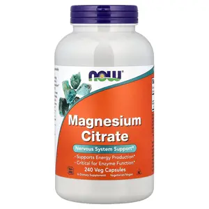 NOW Foods Magnesium Citrate, 240 Veg Capsules (133 mg per Capsule)