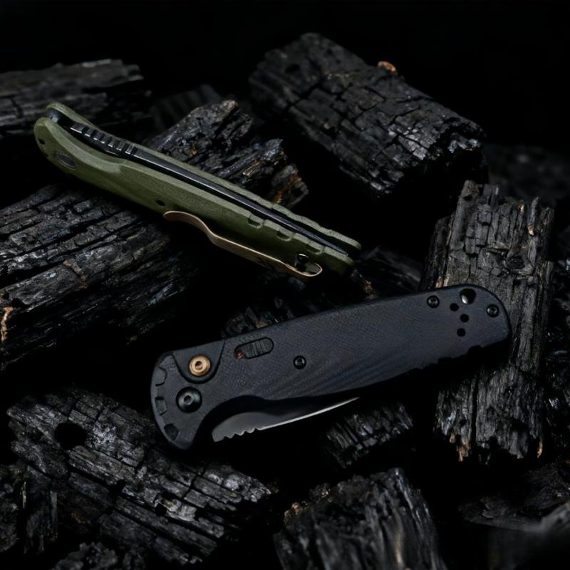 Utility Button Lock Folding Knife D2 Battlewash Blade G10 Handle Multifunctional Cutlery Tool for Outdoor Fishing Camping EDC