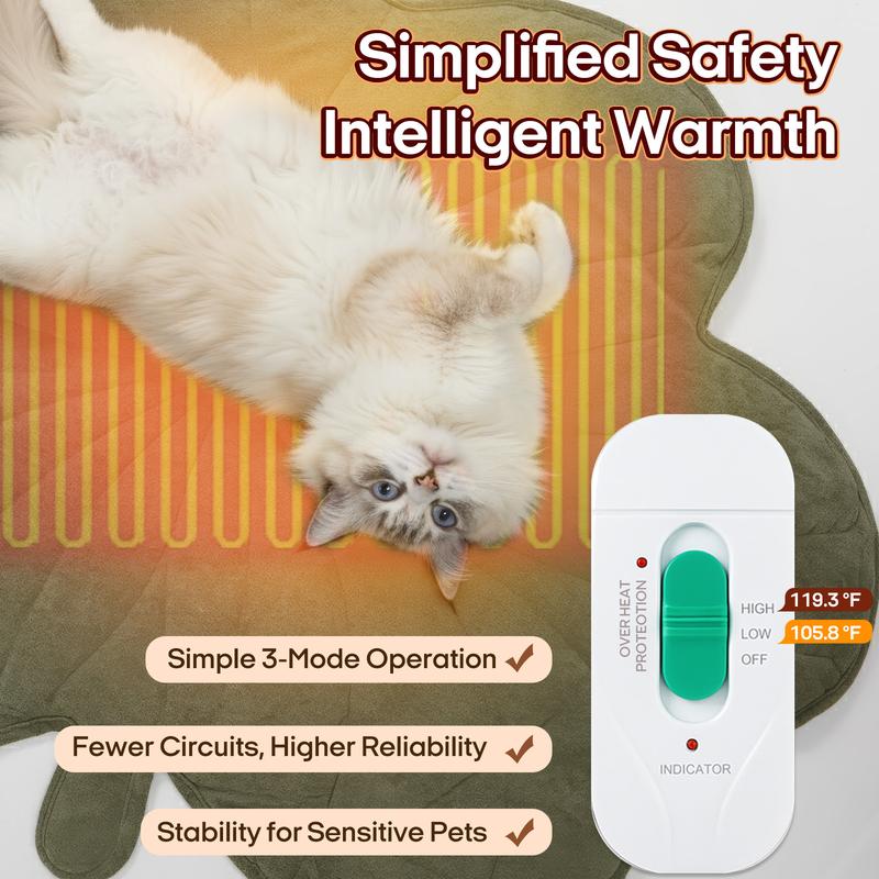 Vagascape Heated Pet Pad for Dogs & Cats – 7-Layer Safety Design, Auto Overheat Protection, Chew-Resistant Cord, Waterproof & Machine Washable, Ideal for Indoor & Outdoor Use Shaped Beds