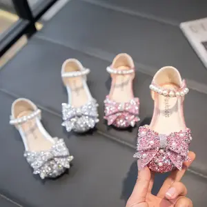 must have items? A Pair of Flat Shoes for Girls, Embellished with Rhinestones, Suitable Spring And Summer. sneakers  kids Champagne Mary Jane Sandals children  shoes daily clothing decor charms antideslizante cowgirl boot