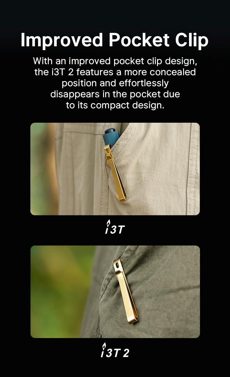 OLIGHT I3T 2 EOS EDC Flashlight, 200 Lumens Compact Bright Handheld Flashlight, Dual-Output Tail Switch Light with AAA Battery and Two-Way Pocket Clip