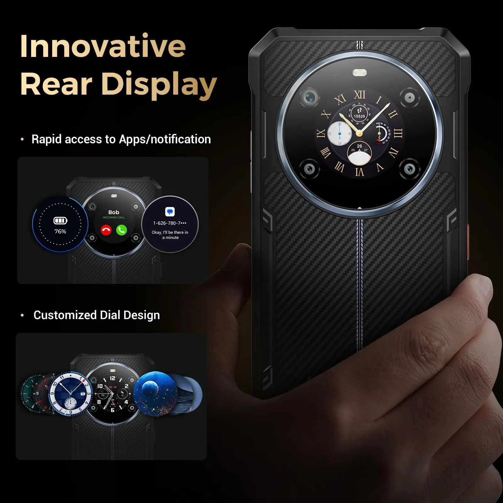 FOSSIBOT F109 4G/5G Rugged Phone Unlocked(2026), 24GB+256GB/2TB 