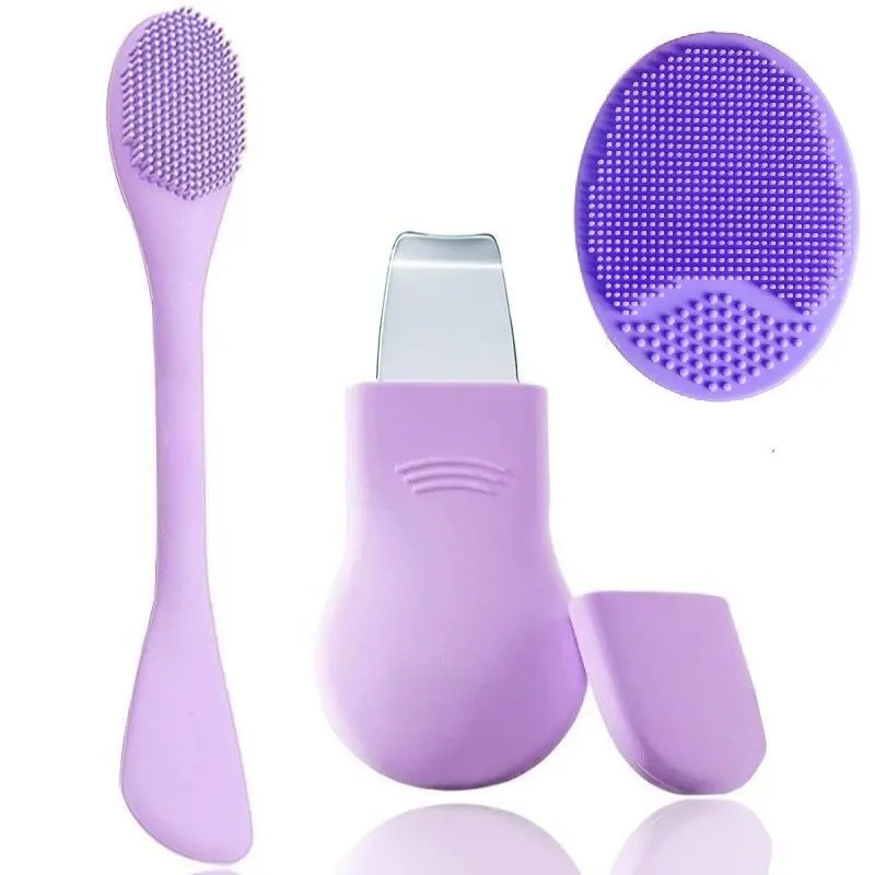 Facial Skin Care Tool Set, Silicone Exfoliating Brush, Deep-Cleansing Face Scraper, Blackhead Remover and Pore Cleansing Tools for Men and Women, Face Scrubber, Pore Scrubbing Brush, Facial Care Instrument, Facial Cleaning Tool