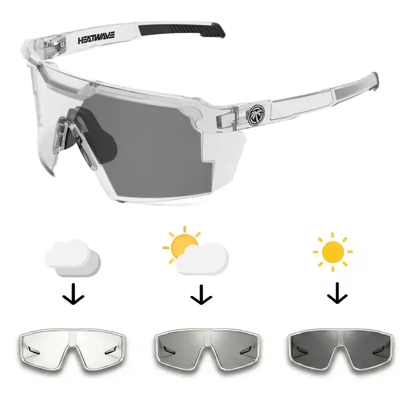 Men's Polarized Z87+ Safety Glasses - Photochromic Color Changing Wrap Sunglasses with UV400 Anti-UV Protection, Protective Gear for Cycling, Driving, Biking Sunglasses, Bike Gear, Outdoor Sports Equipment, Cycling Accessories, Men's Sunglasses