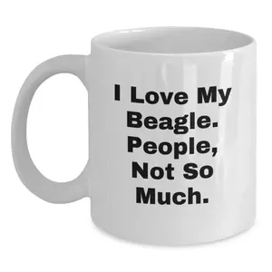 Funny Beagle Dog White Coffee Mugs Gifts from Men for Valentine's
