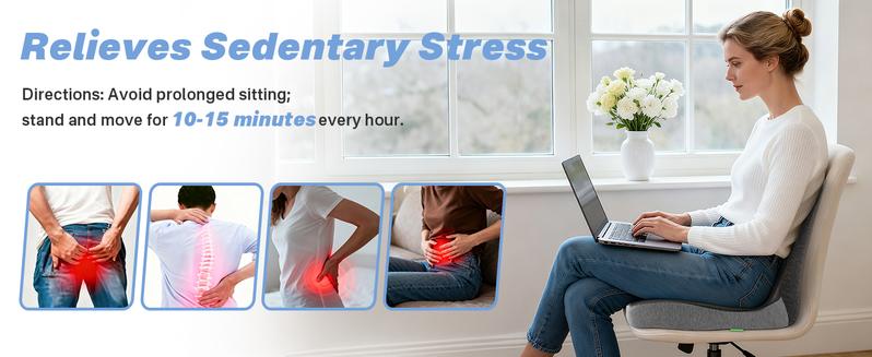 Shilucheng Memory Ergonomic L-Shaped Seat & Lumbar Cushion Integrated Backrest Chair Pad for Office Car & Gaming Tailbone Lower Back Pressure Relief Perfect Christmas New Year Gift