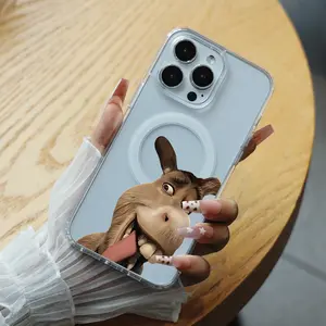 Shrek’s Donkey Character Clear Magnetic Phone Case, Fingerprint - Resistant & Stable Magnetism, Compatible with iPhone 16 Pro/15 Pro Max/12 Mini