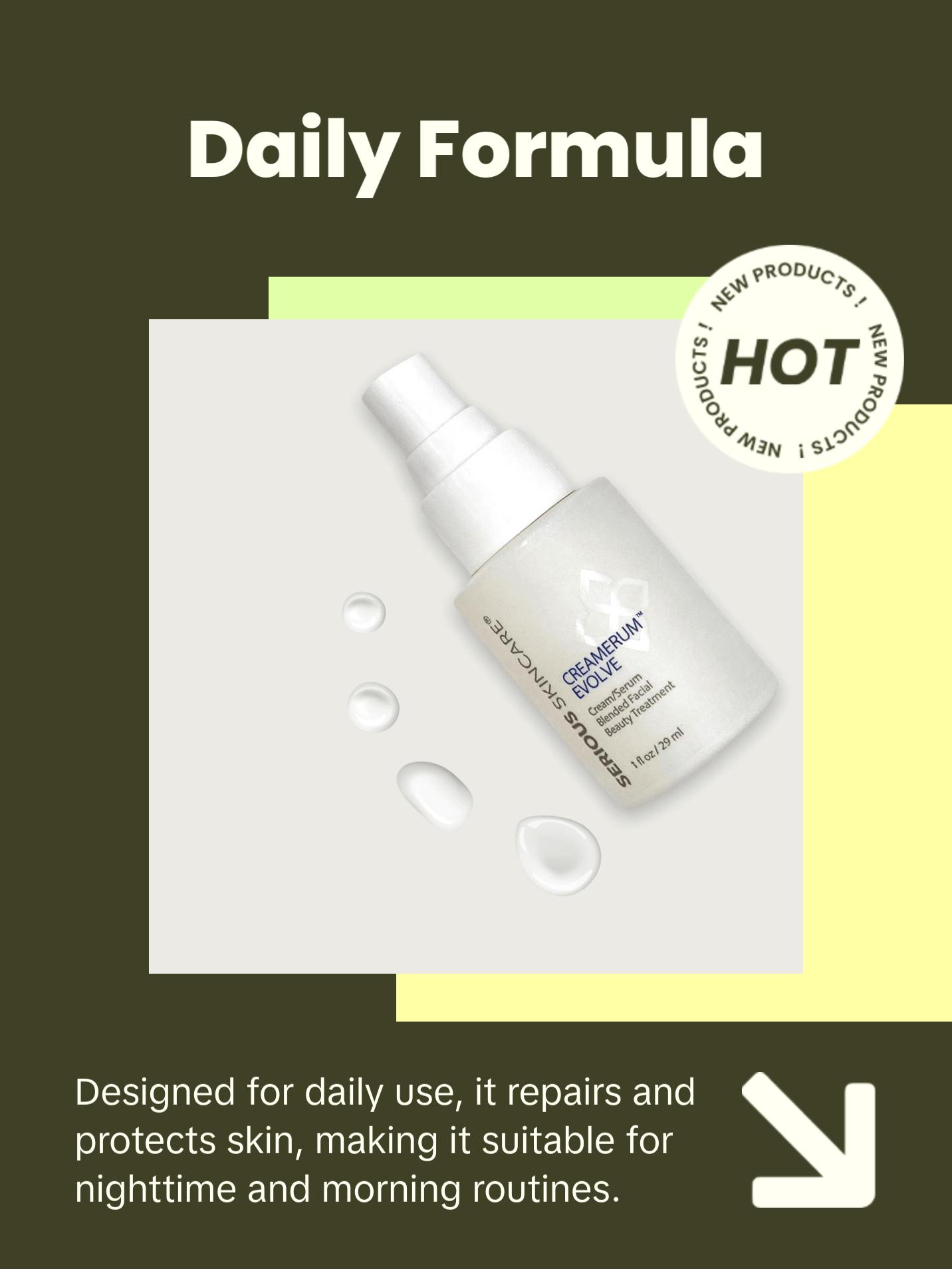 Serious Skincare, Creamerum Evolve, Advanced Facial Treatment, Wrinkle Reduction & Skin Strengthening, 30ml Serums Anti Aging Concentrate Active Peptides