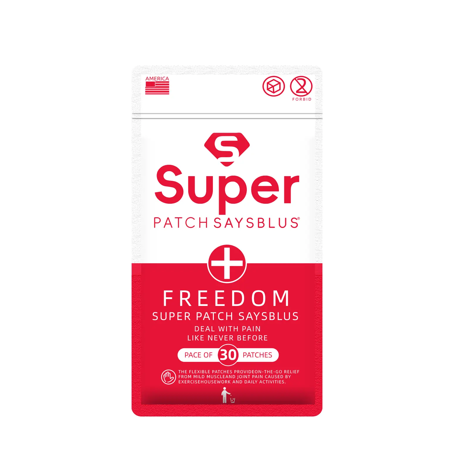 SUPER Liberty Bliss Wellness Patch - Gentle Pain Relief, Joint Care, Full Body Muscle & Joint Support, All-Day Comfort, Flexible, Skin-Friendly, Patch Form