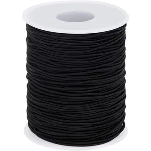 Elastic String for Bracelets, Selizo Elastic Cord for Jewelry, Stretchy String for Necklace Making, Beading and Sewing (1.2 MM, 109 Yards, Black)