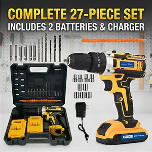 Drill tool set,21V Max Cordless Drill Driver Set, 2 Speed, High Performance Motor, Includes 2 XR 1.3Ah Li-Ion Batteries, Charger,Power Drill Kit ,LED Light,Hand Drill Set for Men & Women,Home Tool Kits for House Repair,Handyman,DIY