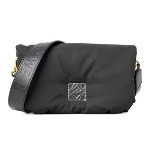 Pre-owned Loewe Nylon Shoulder Bags Black Goya Puffer Shoulder Bag W26010938