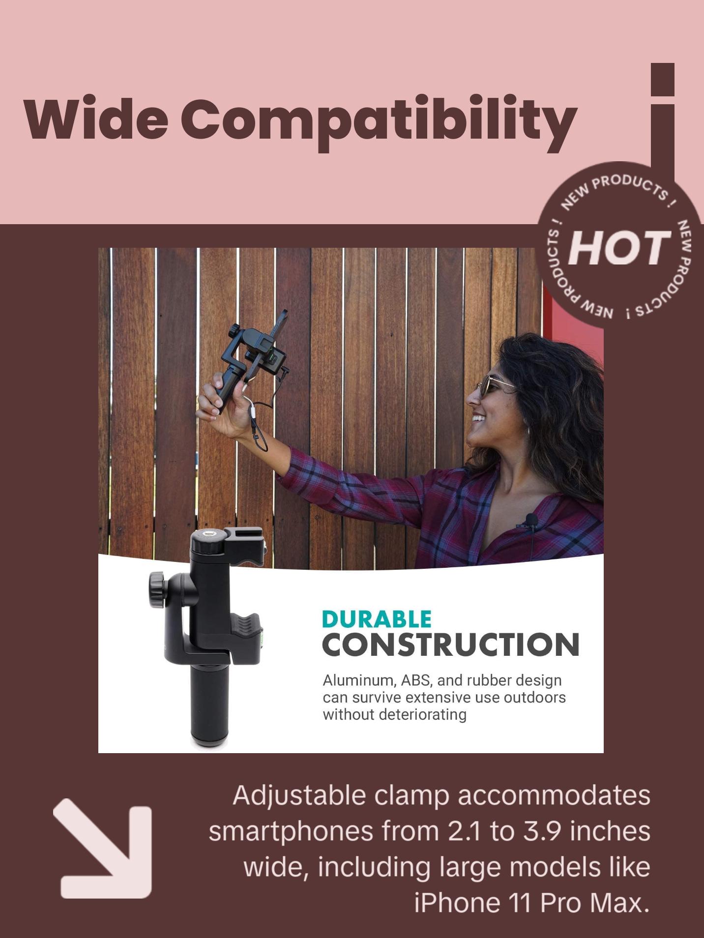 Movo | P-3 | Rotating Smartphone Tripod Mount Accessories Mobile