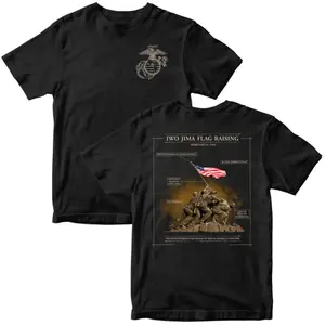 USMC Mount Suribachi Flag Raising - Tactical Illustration T-Shirt & Hoodie