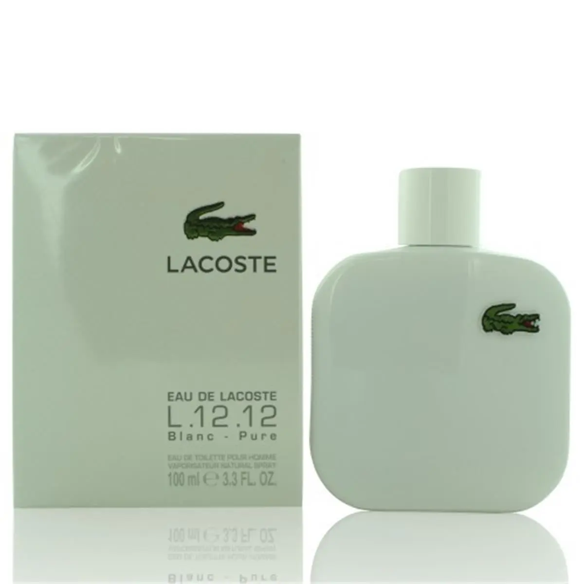 LACOSTE L.12.12 Blanc Men's Eau de Toilette Spray - 3.3 fl oz (3-3.9 fl oz range), Long-Lasting Fresh EDT Cologne, EDT Perfume, Daily Wear Cologne