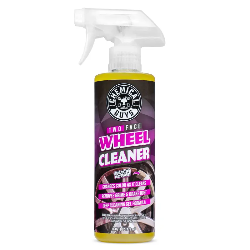 CHEMICAL GUYS 2-Face Color Changing Wheel Cleaner - pH-Balanced 16 oz/32 oz Surface Cleaner, Turns Purple Dissolving Brake Dust, Iron, Grime, Safe for Most Wheels, Automotive Detailing Products for Cars, Trucks