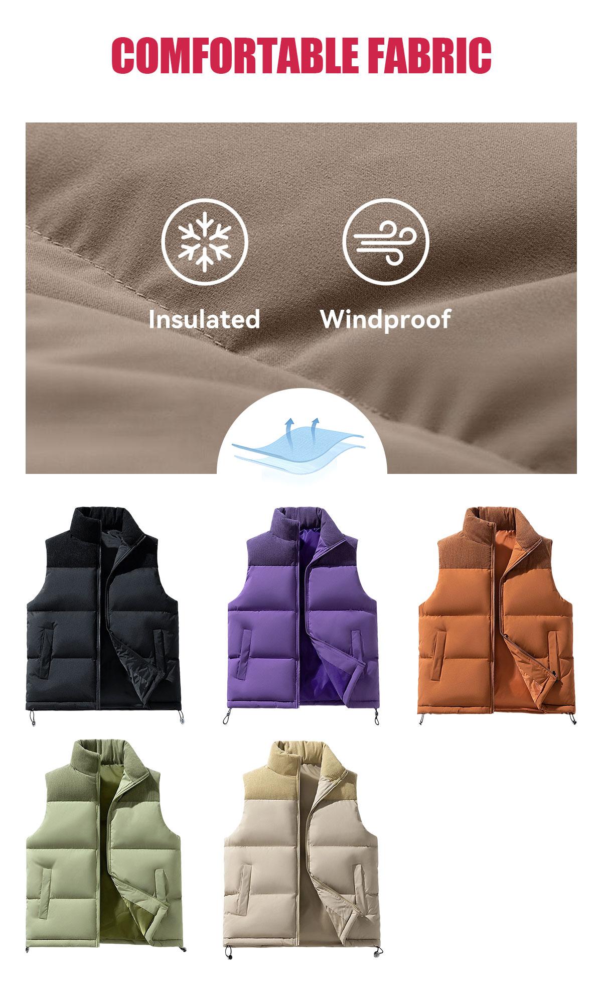 SHOWITTY Women’s Zip Up Puffer Vest with Pockets – Stand Collar Sleeveless Padded Jacket for Fall & Winter