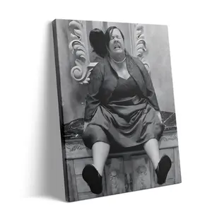 Funny Bathroom Canvas Wall Art, Hilarious Movie-Inspired Canvas Print, Vintage Print Poster Framed Art Retro Meme Poster for Restroom, Powder Room, or Guest Bathroom Décor