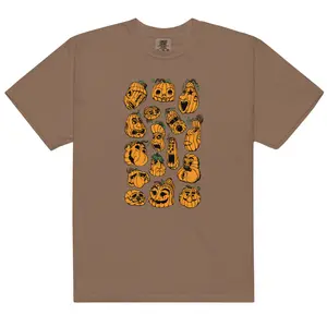 Pumpkin Faces! Unisex garment-dyed heavyweight t-shirt